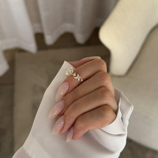 2.0 CT Round Cut Moissanite Cluster Style Engagement Ring