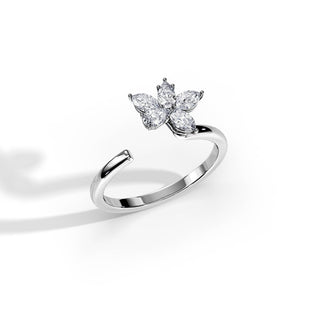 0.55 TCW Pear & Marquise Moissanite Open Wedding Band