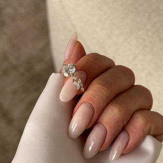 2.0 CT Round Cut Moissanite Cluster Style Engagement Ring