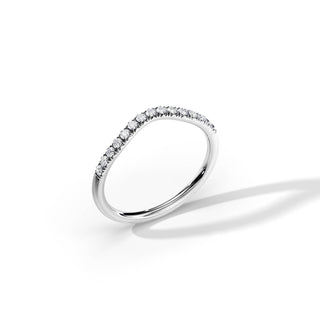 0.15 TCW Round Moissanite Curved Wedding Band