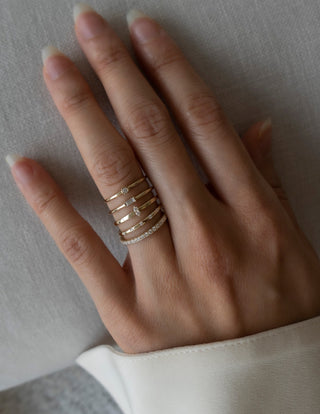 0.03 TCW Round Lab Grown Diamond Minimalist Band