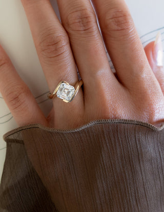 1.50 -2.50 CT Asscher Cut Lab Grown Diamond Solitaire Engagement Ring