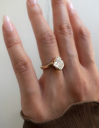 1.50 -2.50 CT Asscher Cut Lab Grown Diamond Solitaire Engagement Ring