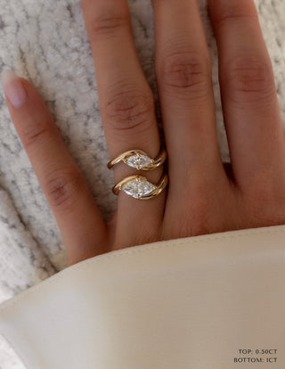 0.50 -3.0 CT Marquise Cut Lab Grown Diamond Solitaire Engagement Ring