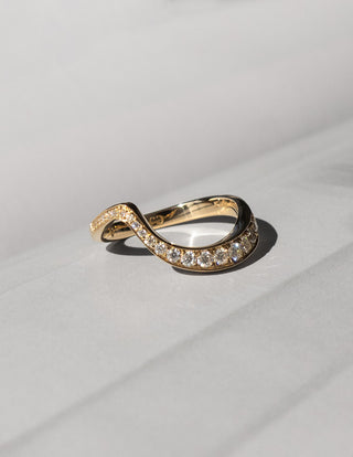 0.40 TCW Round Lab Grown Diamond Wave Eternity Wedding Band