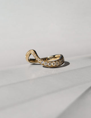 0.40 TCW Round Lab Grown Diamond Wave Eternity Wedding Band