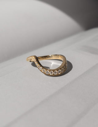 0.40 TCW Round Lab Grown Diamond Wave Eternity Wedding Band