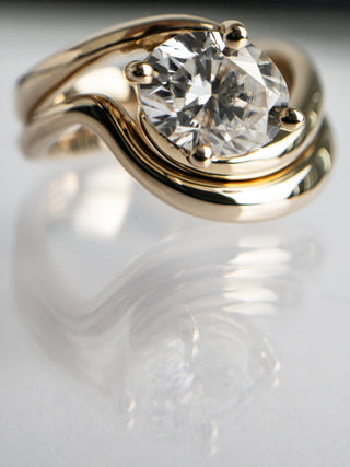 1.0 - 2.0 CT  Oval Cut Lab Grown Diamond Solitaire Bridal Ring Set