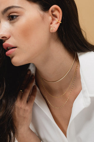 Round Lab Grown Diamond Tennis Necklace