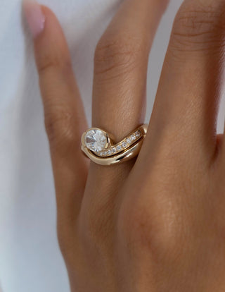 1.0- 2.0 CT Oval Cut Lab Grown Diamond Pave Setting Bridal Set