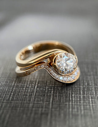 1.0- 2.0 CT Oval Cut Lab Grown Diamond Pave Setting Bridal Set