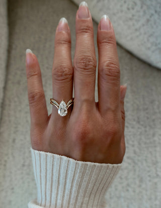 1.0 -3.0 CT Pear Shaped Lab Grown Diamond Soliatire Style Engagement Ring