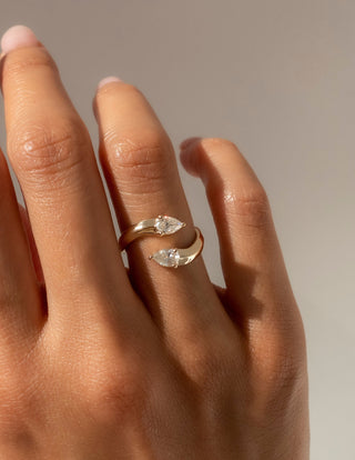 0.80 TCW Pear Lab Grown  Diamond Open Wedding Wedding Band