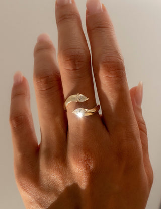 0.80 TCW Pear Lab Grown  Diamond Open Wedding Wedding Band