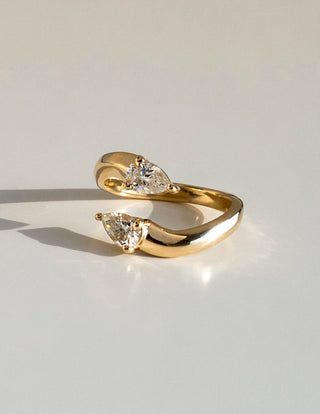 0.80 TCW Pear Lab Grown  Diamond Open Wedding Wedding Band