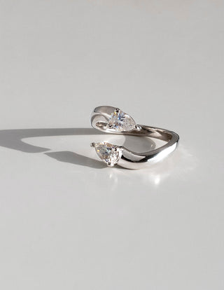 0.80 TCW Pear Lab Grown  Diamond Open Wedding Wedding Band