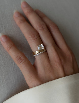 1.50 -2.50 CT Emerald Lab Grown Diamond Solitaire Style Bridal Bing Set