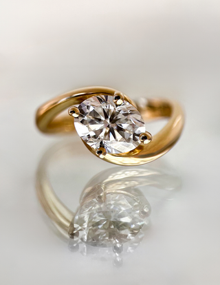 1.0 -1.50 CT Oval Cut Lab Grown Diamond Solitaire Engagement Ring