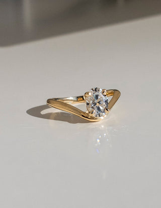 1.0 -2.0 CT Oval Cut Lab Grown Diamond Solitaire Engagement Ring