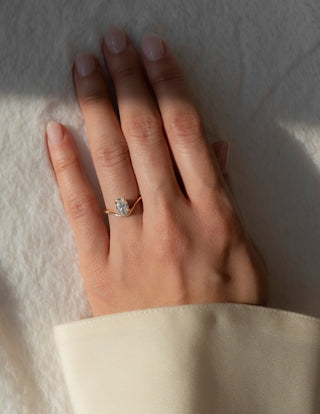 1.0 -2.0 CT Oval Cut Lab Grown Diamond Solitaire Engagement Ring