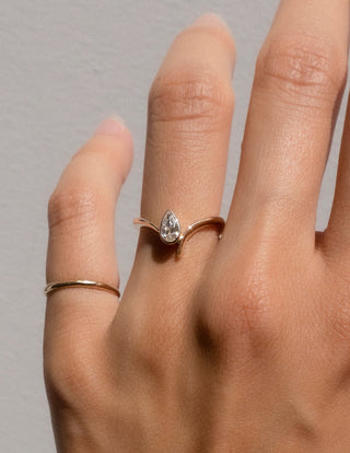 0.50 -1.50 CT Pear Cut Lab Grown Diamond Solitaire Engagement Ring