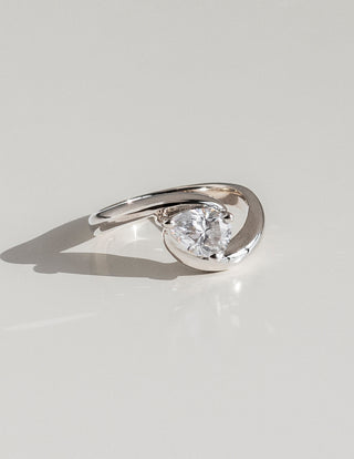 0.75-1.50 CT Pear Cut Lab Grown Diamond Solitaire Engagement Ring