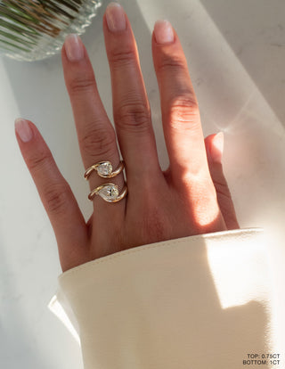 0.75-1.50 CT Pear Cut Lab Grown Diamond Solitaire Engagement Ring