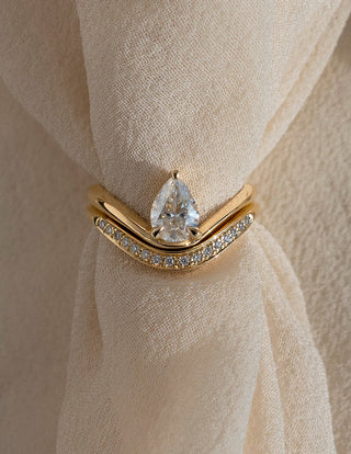 1.0 -2.0 CT Pear Cut Lab Grown Diamond Solitaire Engagement Ring