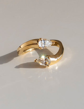 0.80 TCW Pear Lab Grown  Diamond Open Wedding Wedding Band