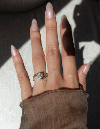 1.0-2.0 CT Round Cut Lab Grown Diamond Solitaire Style Bridal Ring Set