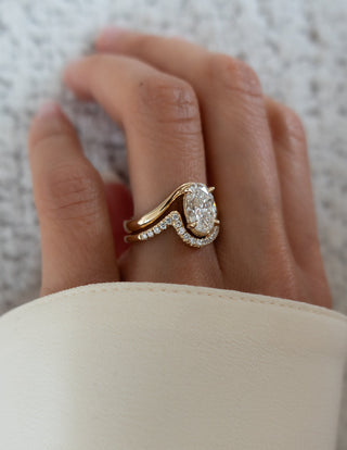 1.50- 3.0  CT Oval Cut  Lab Grown Diamond Solitaire Setting Bridal Set