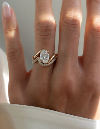 1.50- 3.0  CT Oval Cut  Lab Grown Diamond Solitaire Setting Bridal Set