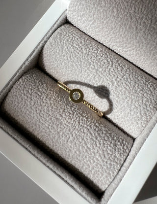 0.03 CT Round Lab Grown Diamond Minimalist Engagement Ring