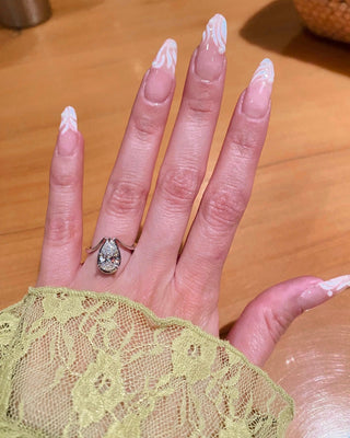 1.25 - 2.0 CT Pear Shaped Lab Grown Diamond Unique Style Engagement Ring