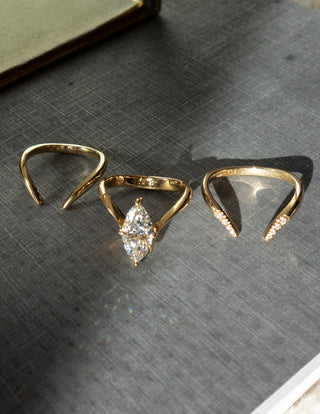 1.0 - 2.0 CT Marquise Shaped Lab Grown Diamond Solitaire Style Bridal Set