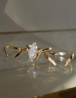 1.0 - 2.0 CT Marquise Shaped Lab Grown Diamond Solitaire Style Bridal Set