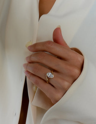 1.0 -2.0 CT Oval Cut Lab Grown Diamond Bypass Engagement Ring