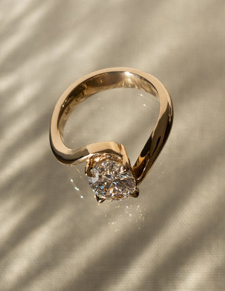 1.0 -2.0 CT Oval Cut Lab Grown Diamond Bypass Engagement Ring