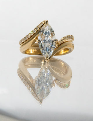 1.0 - 2.0  CT Marquise Cut  Lab Grown Diamond Solitaire Bridal Set