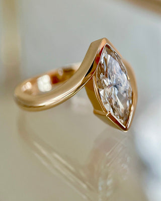 1.0 - 3.0 CT Marquise Shaped Lab Grown Diamond Solitaire Style Engagement Ring