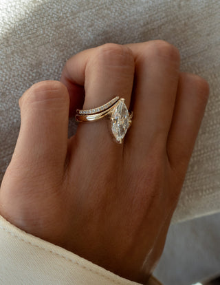 1.0 - 2.0  CT Marquise Cut  Lab Grown Diamond Solitaire Bridal Set