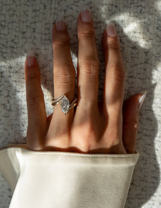 0.30 TCW Round Lab Grown Diamond Wrap Pave Wedding Band