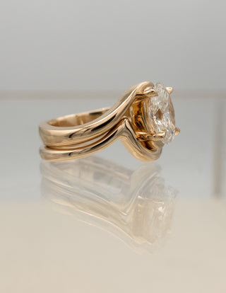 1.50- 3.0 CT Oval cut Lab Grown Diamond Solitaire Setting Bridal Set