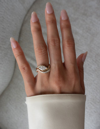 1.0 CT- 2.0 CT Marquise Cut Lab Grown Diamond Solitaire Setting Bridal Set