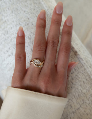 1.0 CT- 2.0 CT Marquise Cut Lab Grown Diamond Solitaire Setting Bridal Set