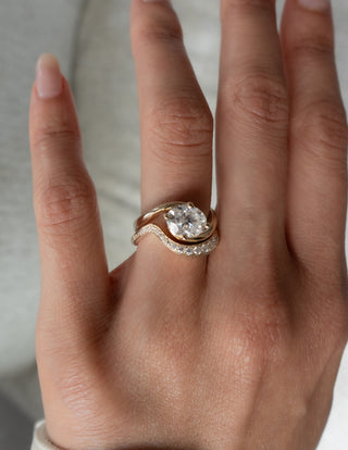 1.0 - 2.0 CT  Oval Cut Lab Grown Diamond Solitaire Bridal Ring Set