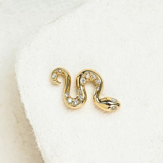 0.14 TCW Round Moissanite Diamond Snake Studs Earrings