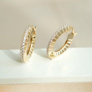 0.25 TCW Round Moissanite Diamond Crystal Hoop Earring