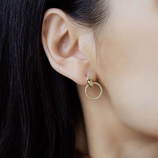 0.10 TCW Round Moissanite Diamond circle hoop Earrings