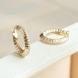 0.25 TCW Round Moissanite Diamond Crystal Hoop Earring